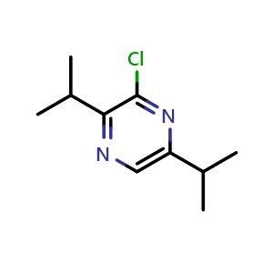 Chemical structure of 3-chloro-2,5-diisopropylpyrazine , CAS 74152-17-3, AChemBlock S71101