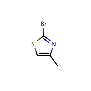Chemical structure of 2-bromo-4-methylthiazole , CAS 7238-61-1, AChemBlock S71112