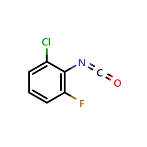 Chemical structure of 1-chloro-3-fluoro-2-isocyanatobenzene , CAS 720678-21-7, AChemBlock S71114