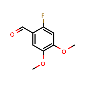 Chemical structure of 2-fluoro-4,5-dimethoxybenzaldehyde , CAS 71924-62-4, AChemBlock S71115