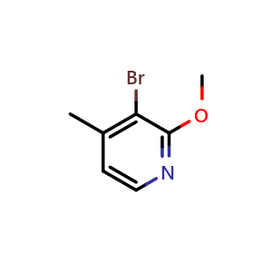 Chemical structure of 3-bromo-2-methoxy-4-methylpyridine , CAS 717843-51-1, AChemBlock S71116