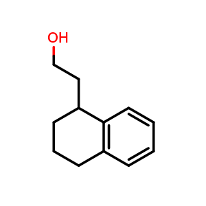 Chemical structure of 2-(1,2,3,4-tetrahydronaphthalen-1-yl)ethanol , CAS 68480-12-6, AChemBlock S71132