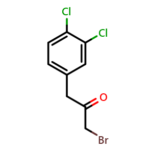 Chemical structure of 1-bromo-3-(3,4-dichlorophenyl)propan-2-one , CAS 651358-41-7, AChemBlock S71154