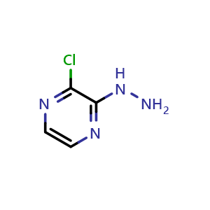 Chemical structure of 2-(3-chloropyrazin-2-yl)hydrazine , CAS 63286-28-2, AChemBlock S71167