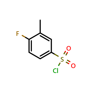 Chemical structure of 4-fluoro-3-methylbenzene-1-sulfonyl chloride , CAS 629672-19-1, AChemBlock S71173