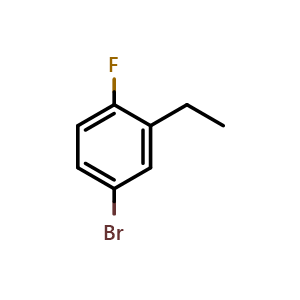 Chemical structure of 4-bromo-2-ethyl-1-fluorobenzene , CAS 627463-25-6, AChemBlock S71175