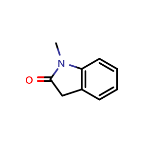Chemical structure of 1-methylindolin-2-one , CAS 61-70-1, AChemBlock S71186