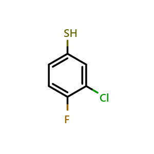Chemical structure of 3-chloro-4-fluorobenzenethiol , CAS 60811-23-6, AChemBlock S71194