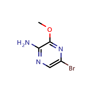 Chemical structure of 5-bromo-3-methoxypyrazin-2-amine , CAS 5900-13-0, AChemBlock S71210