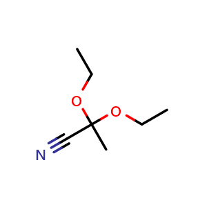 Chemical structure of 2,2-diethoxypropanenitrile , CAS 56011-12-2, AChemBlock S71231