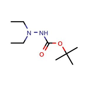 Chemical structure of tert-butyl 2,2-diethylhydrazinecarboxylate , CAS 55741-06-5, AChemBlock S71232