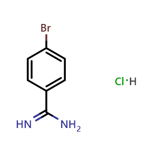 Chemical structure of 4-bromobenzamidine hydrochloride , CAS 55368-42-8, AChemBlock S71237