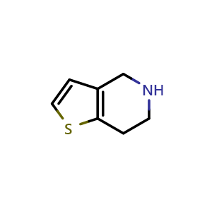 Chemical structure of 4,5,6,7-tetrahydrothieno[3,2-c]pyridine , CAS 54903-50-3, AChemBlock S71242