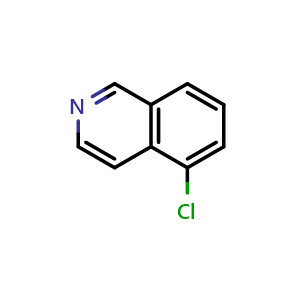 Chemical structure of 5-chloroisoquinoline , CAS 5430-45-5, AChemBlock S71249