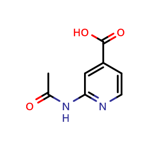 Chemical structure of 2-acetamidopyridine-4-carboxylic acid , CAS 54221-95-3, AChemBlock S71250