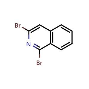 Chemical structure of 1,3-dibromoisoquinoline , CAS 53987-60-3, AChemBlock S71253