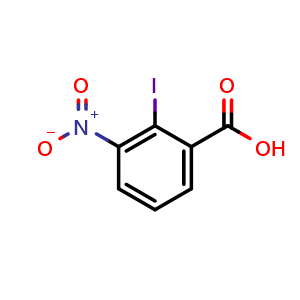 Chemical structure of 2-Iodo-3-nitrobenzoic acid , CAS 5398-69-6, AChemBlock S71254