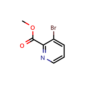 Chemical structure of methyl 3-bromopyridine-2-carboxylate , CAS 53636-56-9, AChemBlock S71260