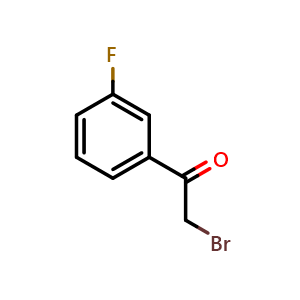 Chemical structure of 2-bromo-1-(3-fluorophenyl)ethanone , CAS 53631-18-8, AChemBlock S71261