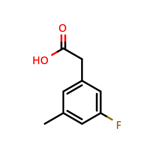 Chemical structure of 2-(3-Fluoro-5-methylphenyl)acetic acid , CAS 518070-22-9, AChemBlock S71274