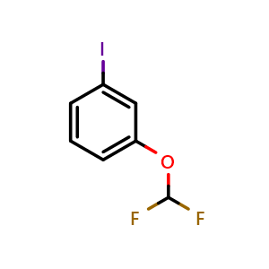Chemical structure of 1-(difluoromethoxy)-3-iodobenzene , CAS 518070-17-2, AChemBlock S71275
