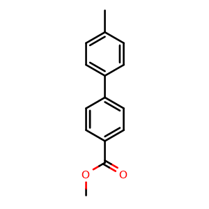 Chemical structure of methyl 4'-methylbiphenyl-4-carboxylate , CAS 49742-56-5, AChemBlock S71299