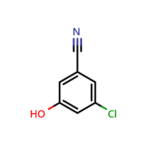 Chemical structure of 3-chloro-5-hydroxybenzonitrile , CAS 473923-97-6, AChemBlock S71322