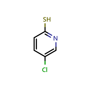 Chemical structure of 5-chloropyridine-2-thiol , CAS 40771-41-3, AChemBlock S71352