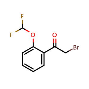 Chemical structure of 2-bromo-1-(2-(difluoromethoxy)phenyl)ethanone , CAS 405921-09-7, AChemBlock S71354