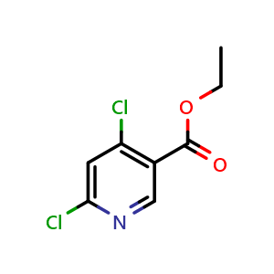 Chemical structure of ethyl 4,6-dichloropyridine-3-carboxylate , CAS 40296-46-6, AChemBlock S71358