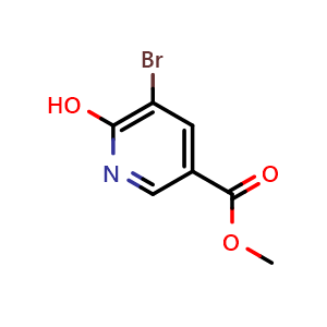 Chemical structure of methyl 5-bromo-6-hydroxypyridine-3-carboxylate , CAS 381247-99-0, AChemBlock S71383