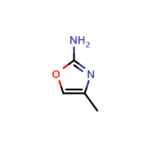 Chemical structure of 4-methyloxazol-2-amine , CAS 35629-70-0, AChemBlock S71402