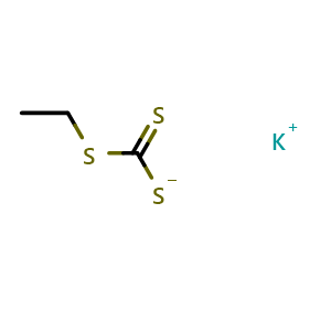 Chemical structure of potassium ethyl carbonotrithioate , CAS 35444-20-3, AChemBlock S71404