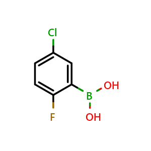 Chemical structure of 5-chloro-2-fluorophenylboronic acid , CAS 352535-83-2, AChemBlock S71407