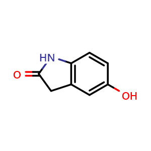Chemical structure of 5-hydroxyindolin-2-one , CAS 3416-18-0, AChemBlock S71428