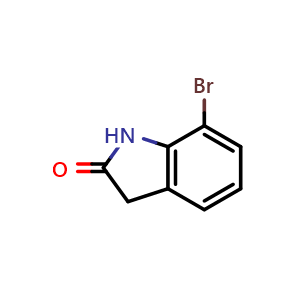 Chemical structure of 7-bromoindolin-2-one , CAS 320734-35-8, AChemBlock S71446