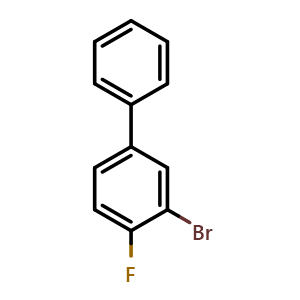 Chemical structure of 3-bromo-4-fluorobiphenyl , CAS 306935-88-6, AChemBlock S71453