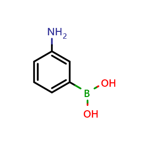 Chemical structure of 3-aminophenylboronic acid , CAS 30418-59-8, AChemBlock S71455