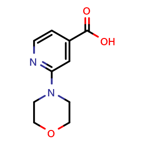 Chemical structure of 2-morpholinopyridine-4-carboxylic acid , CAS 295349-64-3, AChemBlock S71465