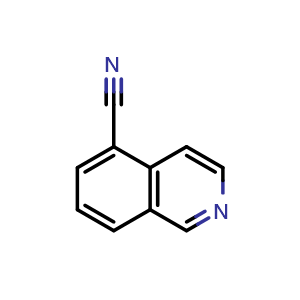 Chemical structure of isoquinoline-5-carbonitrile , CAS 27655-41-0, AChemBlock S71479