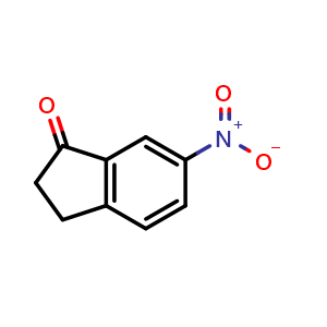 Chemical structure of 2,3-dihydro-6-nitroinden-1-one , CAS 24623-24-3, AChemBlock S71498