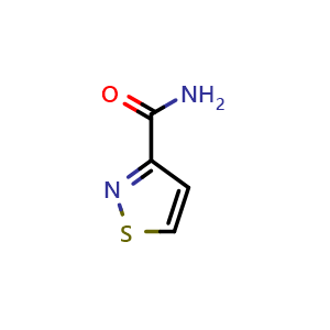 Chemical structure of isothiazole-3-carboxamide , CAS 24342-43-6, AChemBlock S71500