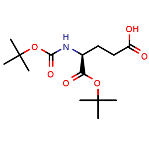 Chemical structure of (S)-5-tert-butoxy-4-(tert-butoxycarbonylamino)-5-oxopentanoic acid , CAS 24277-39-2, AChemBlock S71502