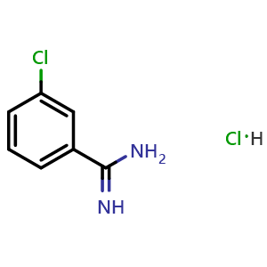 Chemical structure of 3-chlorobenzamidine hydrochloride , CAS 24095-60-1, AChemBlock S71504