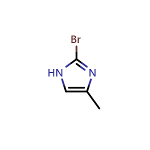 Chemical structure of 2-bromo-4-methyl-1H-imidazole , CAS 23328-88-3, AChemBlock S71510