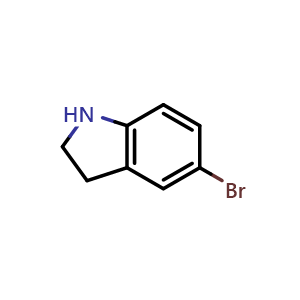 Chemical structure of 5-bromoindoline , CAS 22190-33-6, AChemBlock S71524