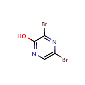 Chemical structure of 3,5-dibromopyrazin-2-ol , CAS 21943-15-7, AChemBlock S71525