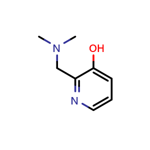 Chemical structure of 2-((dimethylamino)methyl)pyridin-3-ol , CAS 2168-13-0, AChemBlock S71527