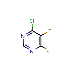 Chemical structure of 4,6-dichloro-5-fluoropyrimidine , CAS 213265-83-9, AChemBlock S71531