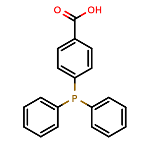 Chemical structure of 4-(Diphenylphosphino)benzoic acid , CAS 2129-31-9, AChemBlock S71532